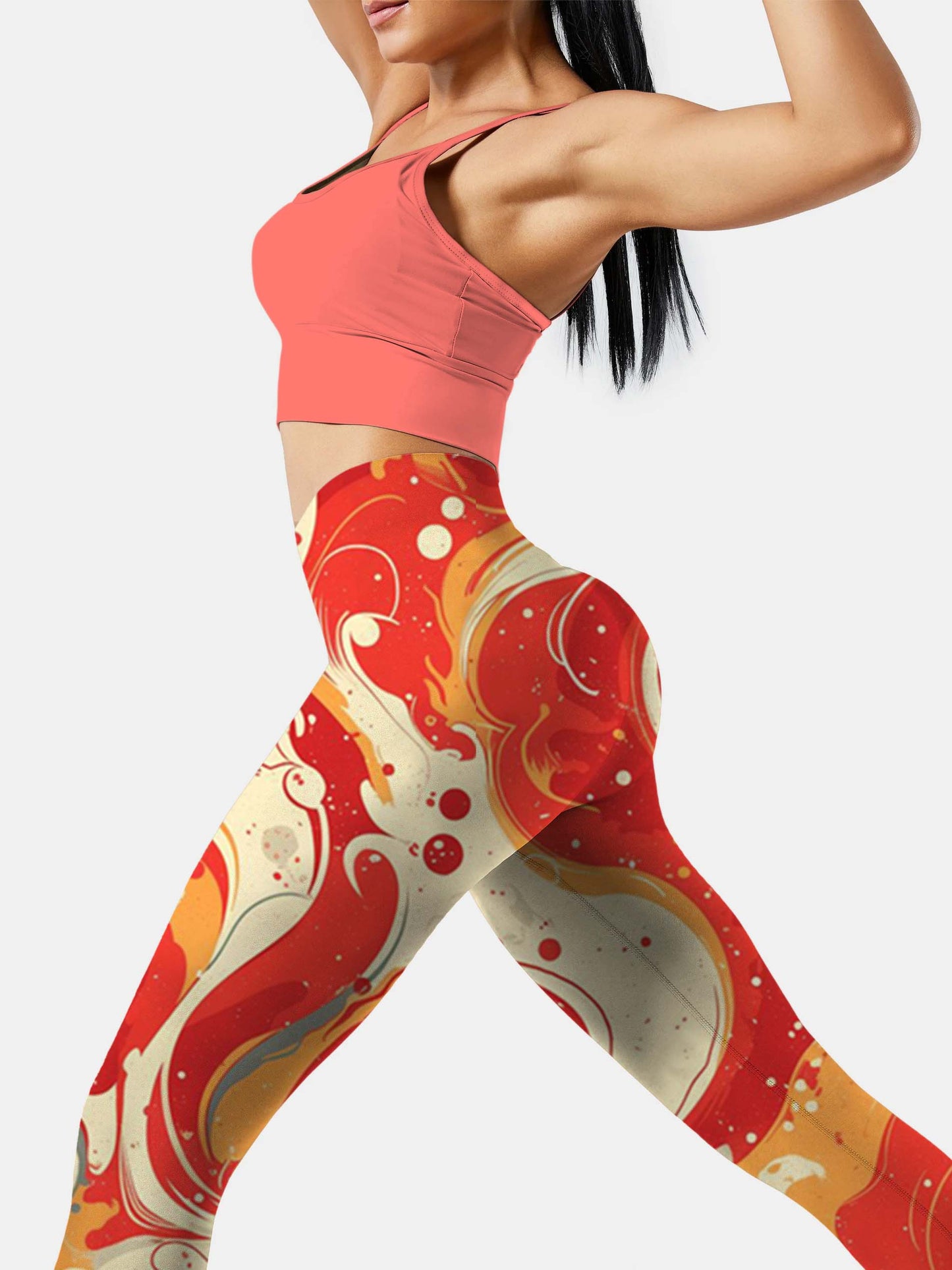 I257 Flow Liquid Yoga leggings red