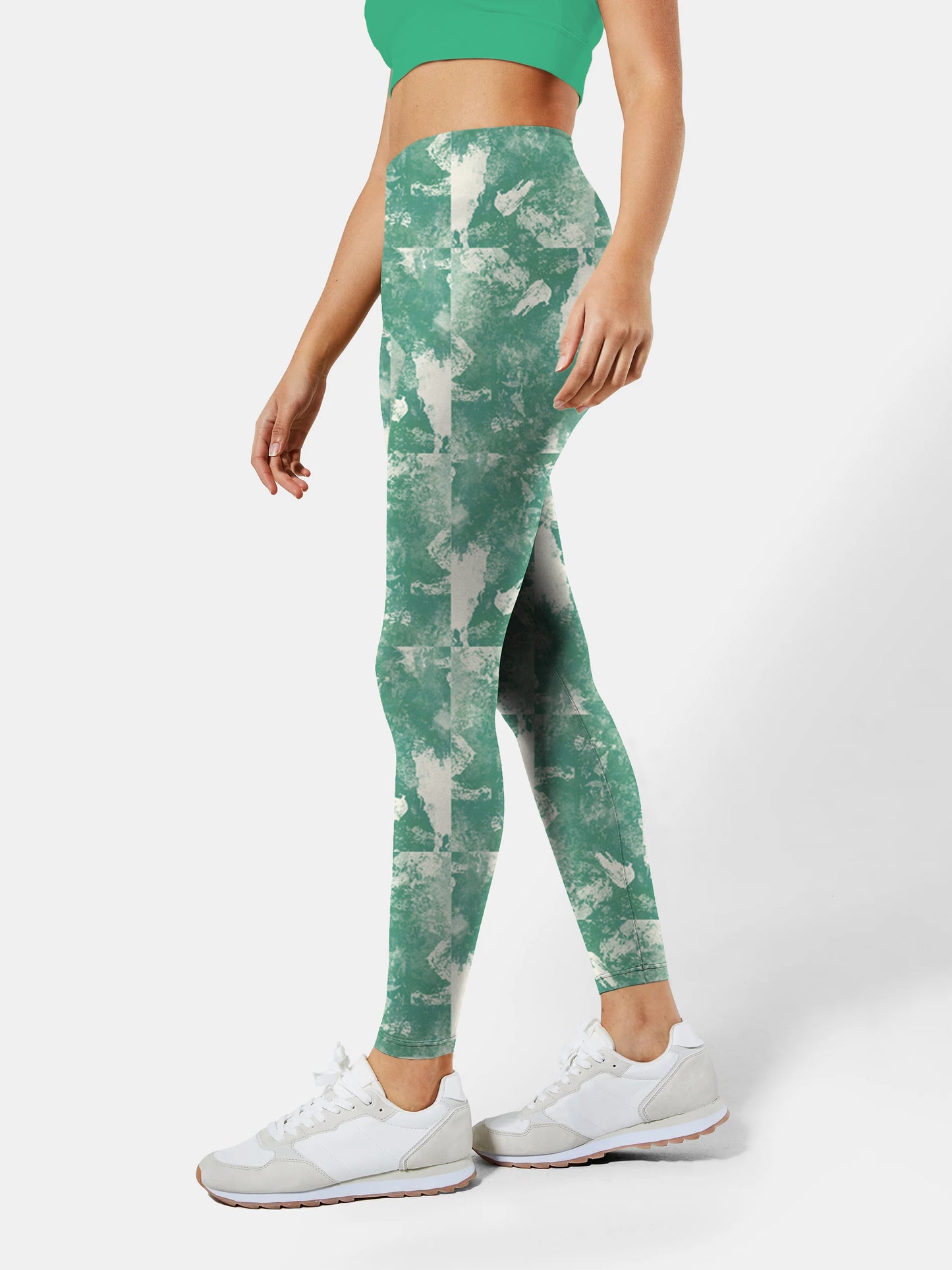 I138 Ink-dyed Yoga leggings green