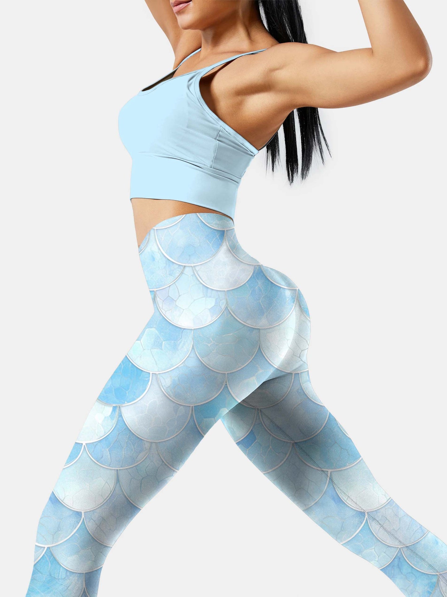 A234 blue scale yoga leggings