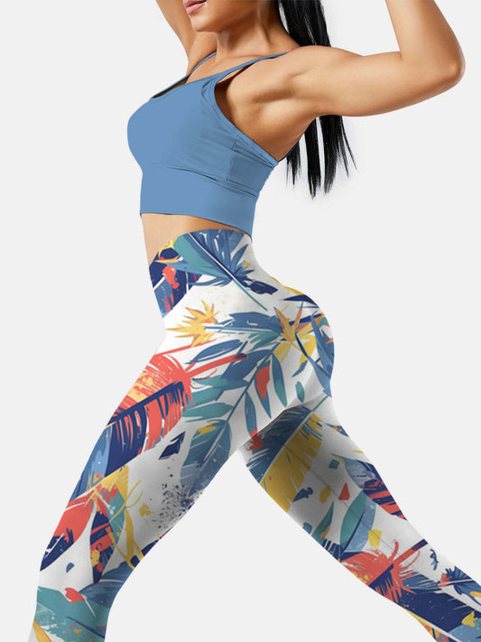 F259  feather yoga leggings