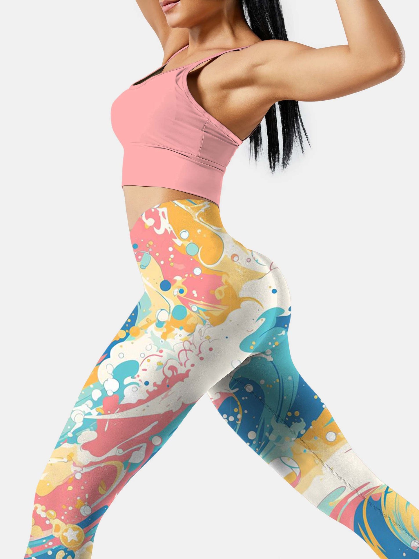 S236 Colorful Waves yoga leggings