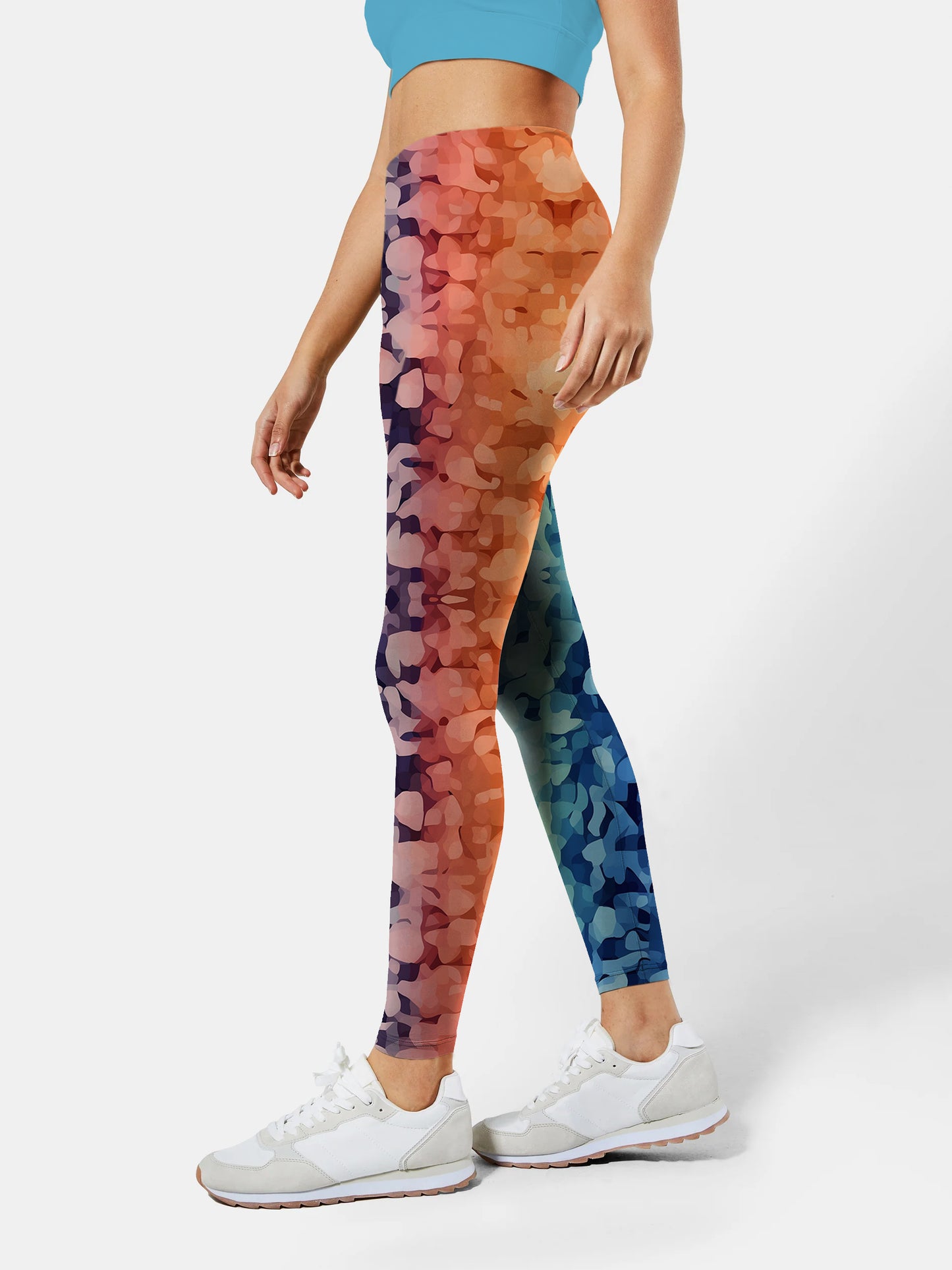 A143 Abstract Pattern Gradient Color yoga leggings