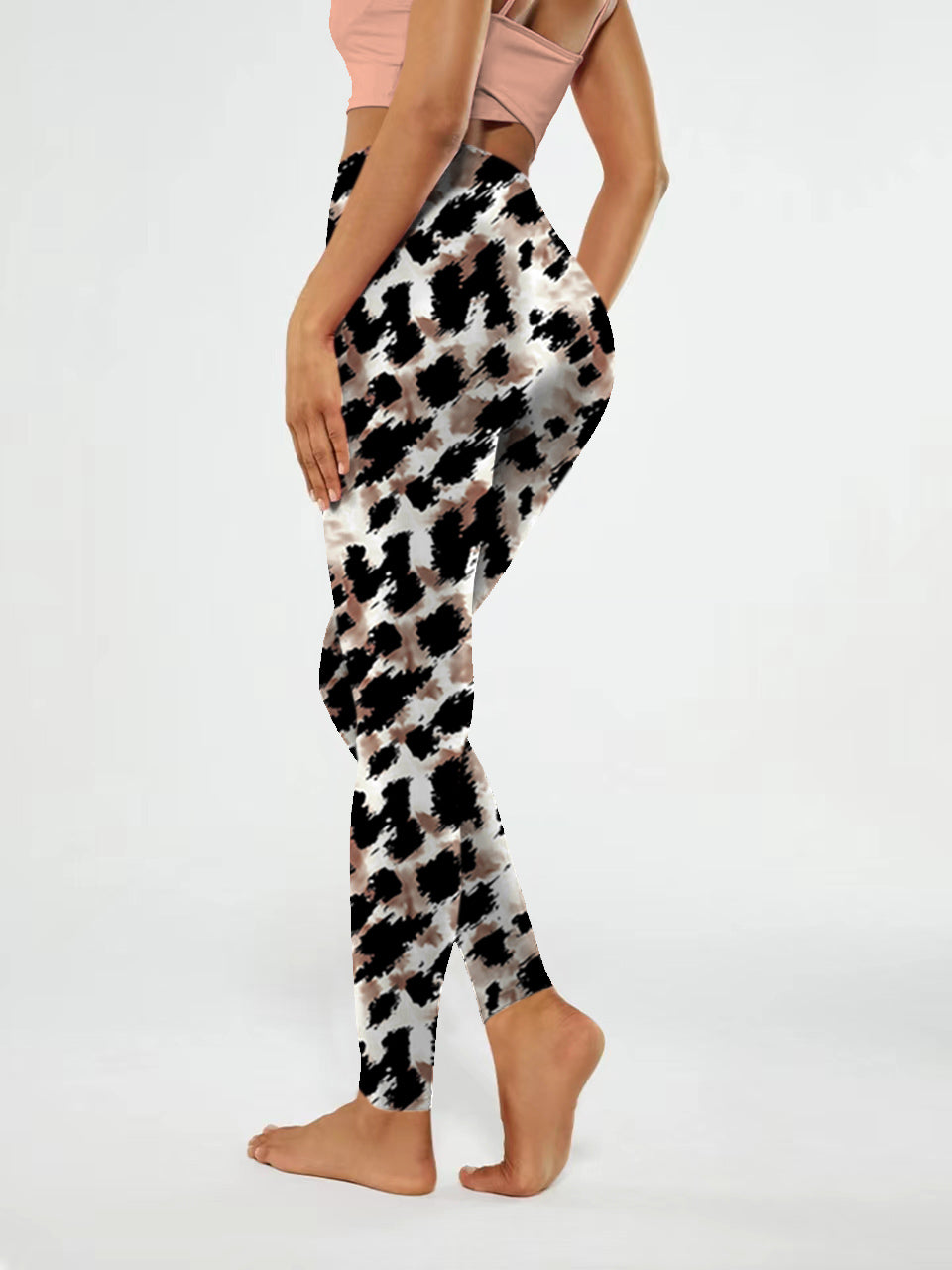 A171 leopard print yoga leggings