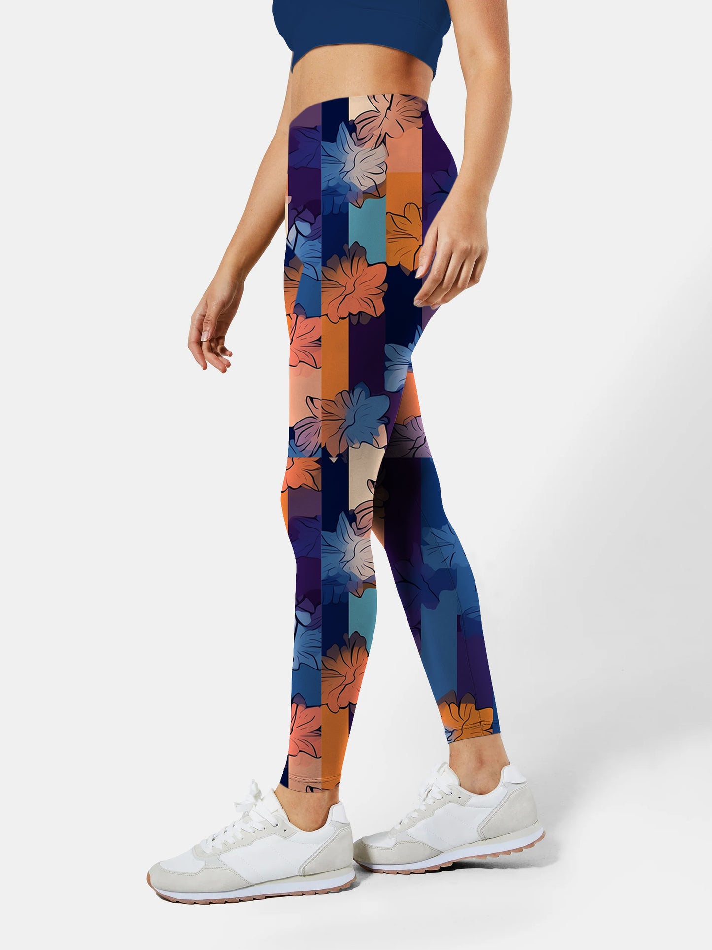 G144 geometric print yoga leggings