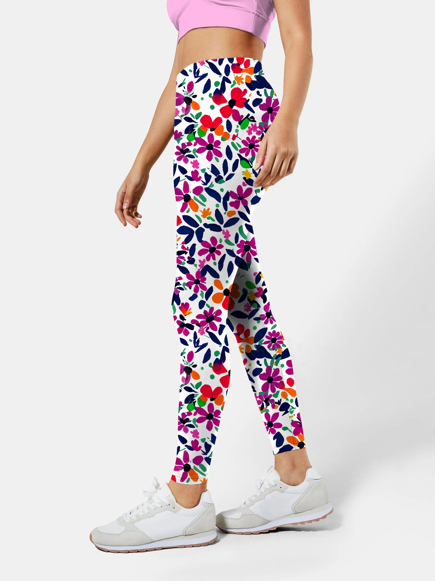 F188 crushed flower print yoga leggings