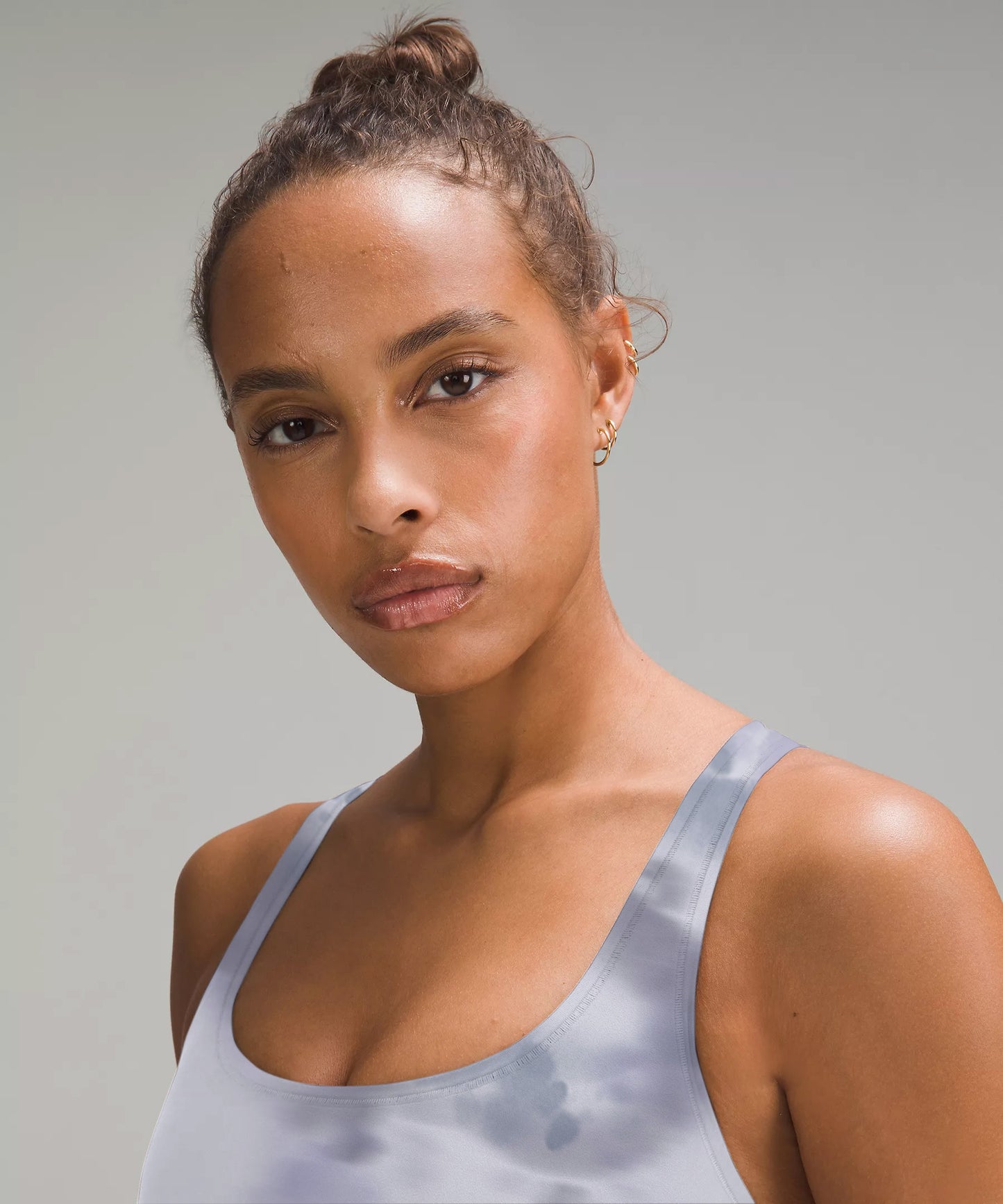 Gray Blue Ink Dye Yoga Top Tank