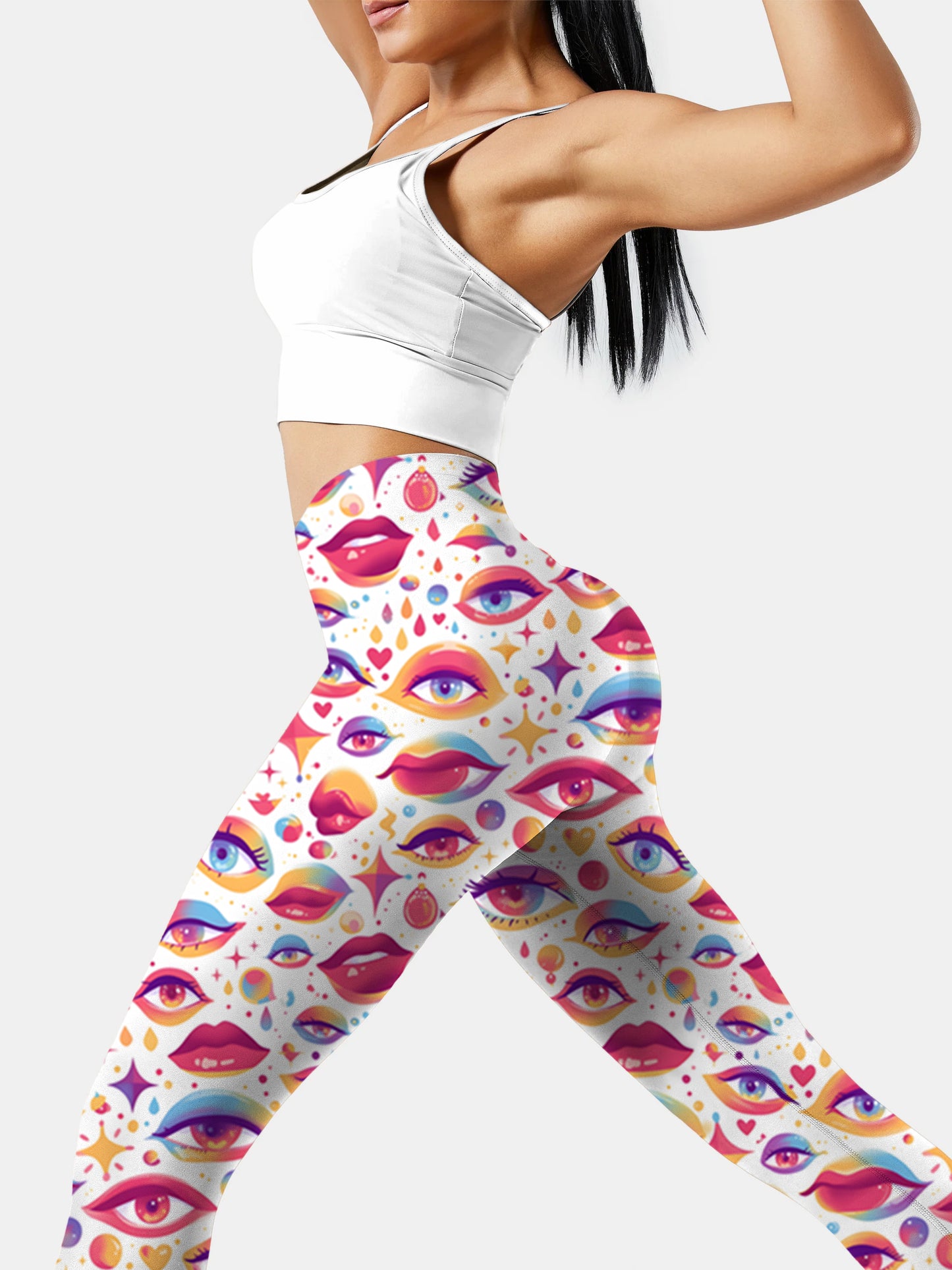 F211 print yoga leggings  eyes&lips