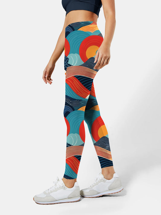 G193 geometric print yoga leggings