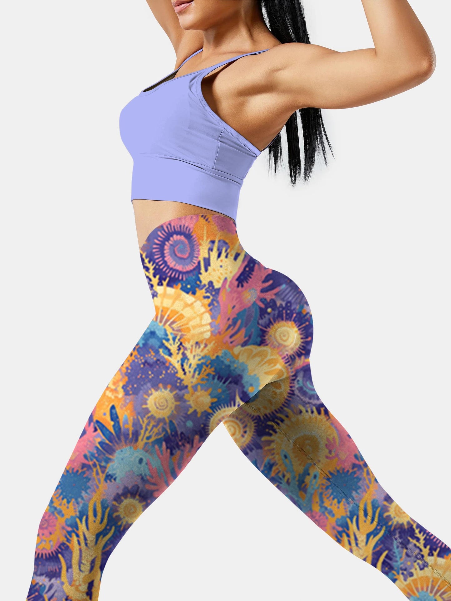 S273 Abstract Sun yoga leggings