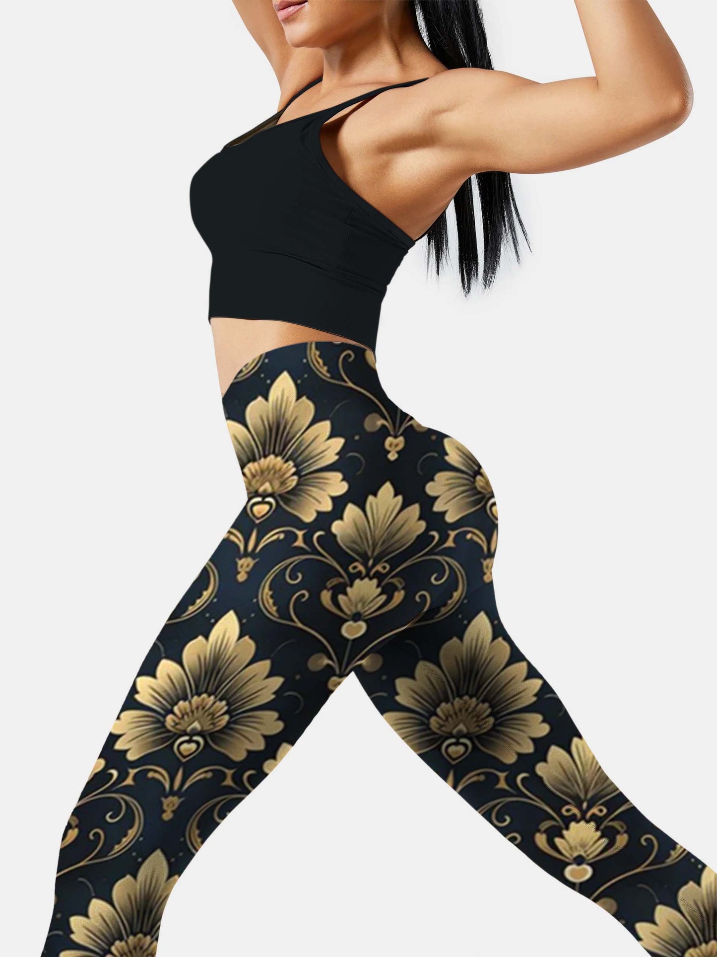 F248 Ethnic style yoga leggings