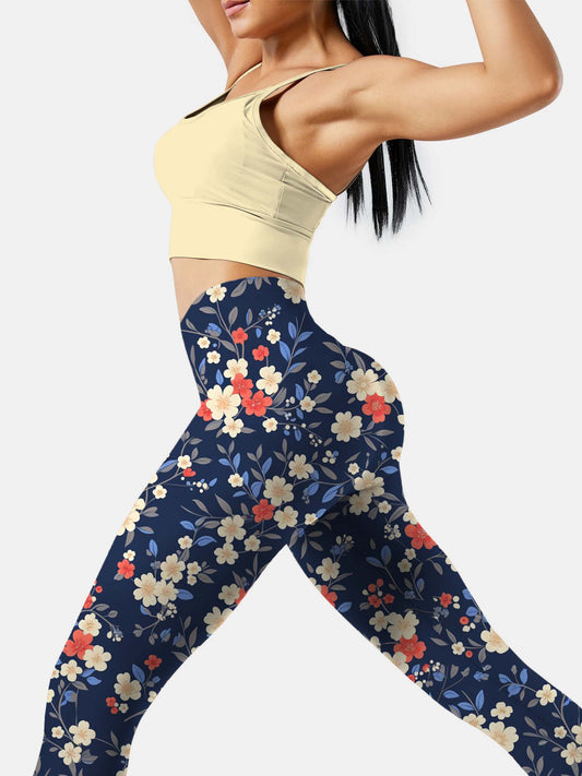 F239  Crushed Flower yoga leggings